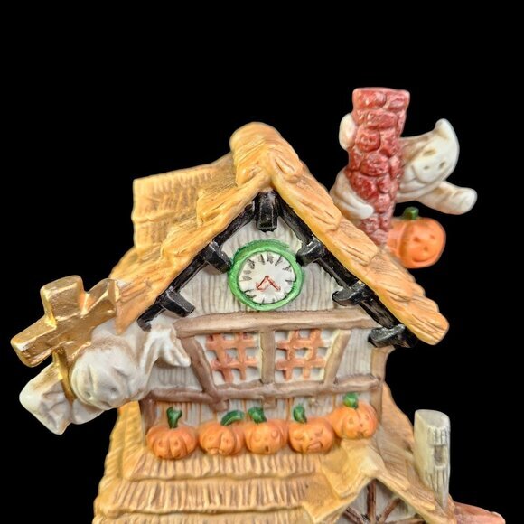 Haunted House Halloween Decoration Light Up Ghosts Spooky Scary Painted Ceramic‎ - Picture 4 of 12